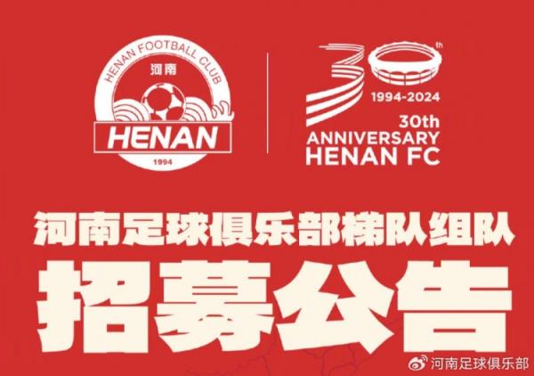 河南足球俱乐部梯队（U19、U21）招募通知